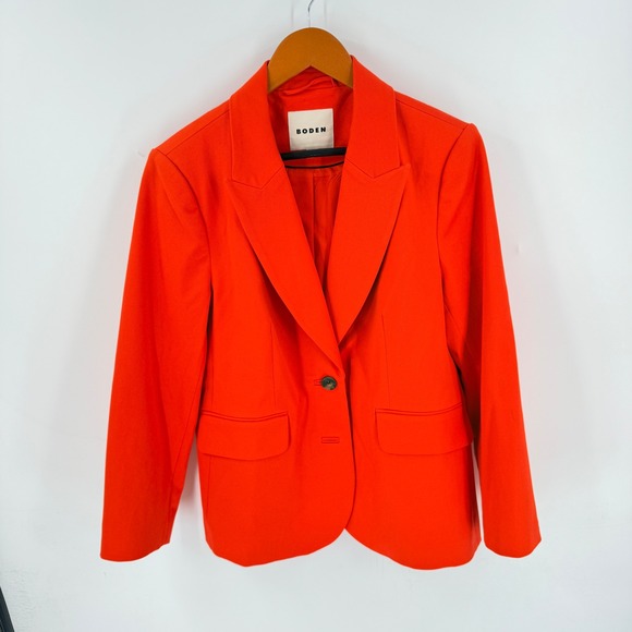 Boden Jackets & Blazers - Boden Blazer Bright Red 10P Petite Cotton Stretch One Button Professional Jacket